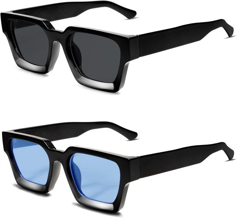 VANLINKER Thick Square Sunglasses for Men Women Retro Chunky Rectangle Shades UV400 Protection VL9731 - Image 1